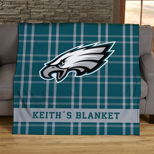 NFL Plaid Pattern Philadelphia Eagles Personalized Blankets - 44652