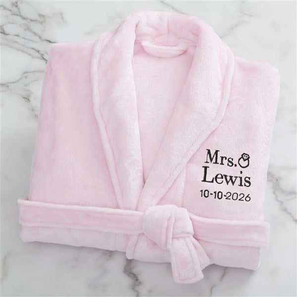 Bride Bling Wedding Embroidered Luxury Fleece Robes - 44664