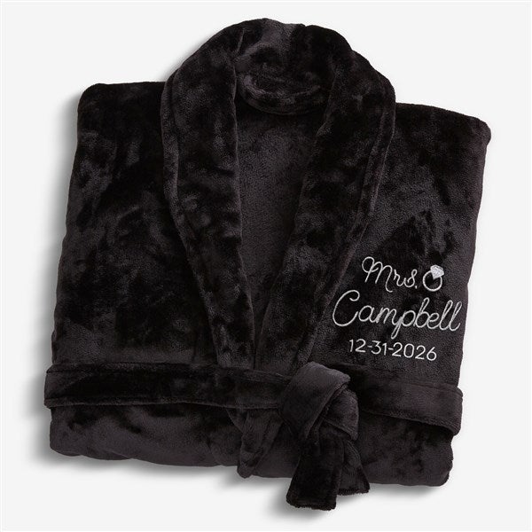 Bride Bling Wedding Embroidered Luxury Fleece Robes - 44664