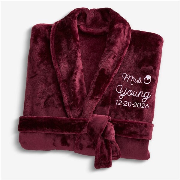 Bride Bling Wedding Embroidered Luxury Fleece Robes - 44664