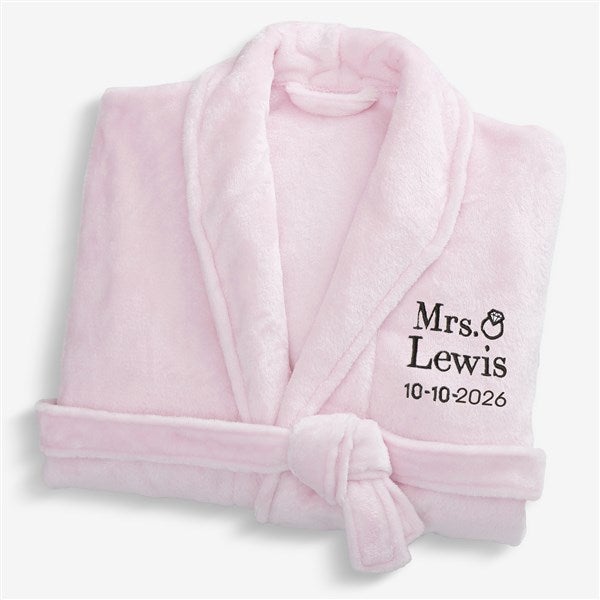 Bride Bling Wedding Embroidered Luxury Fleece Robes - 44664