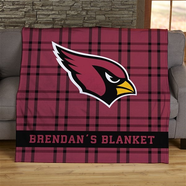 NFL Plaid Pattern Arizona Cardinals Personalized Blankets - 44666