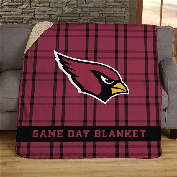 NFL Plaid Pattern Arizona Cardinals Personalized Blankets - 44666