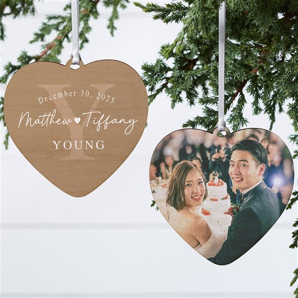 Simply Us Personalized Wedding Heart Ornament  - 44685