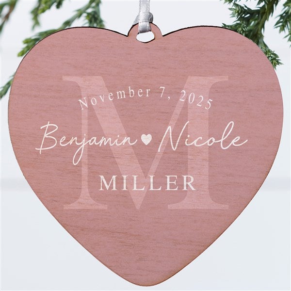 Simply Us Personalized Wedding Heart Ornament  - 44685