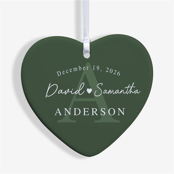 Simply Us Personalized Wedding Heart Ornament  - 44685
