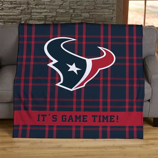 NFL Plaid Pattern Houston Texans Personalized Blankets