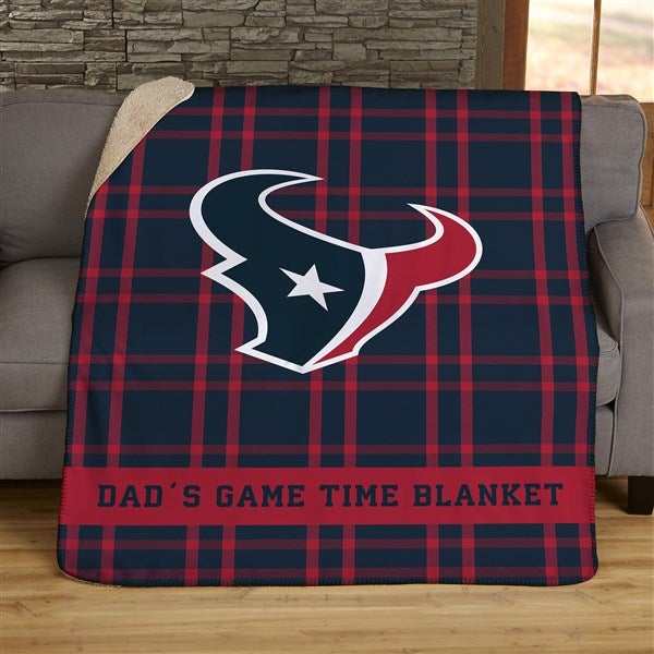 NFL Plaid Pattern Houston Texans Personalized Blankets - 44696