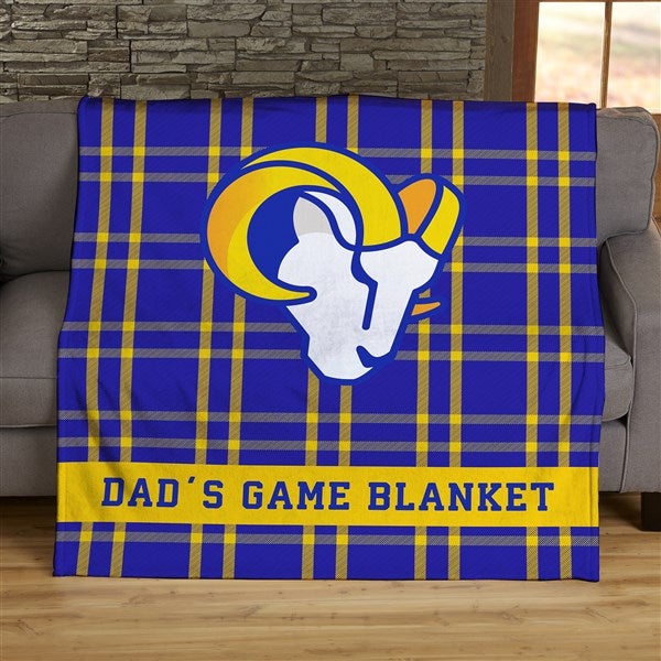 NFL Plaid Pattern Los Angeles Rams Personalized Blankets