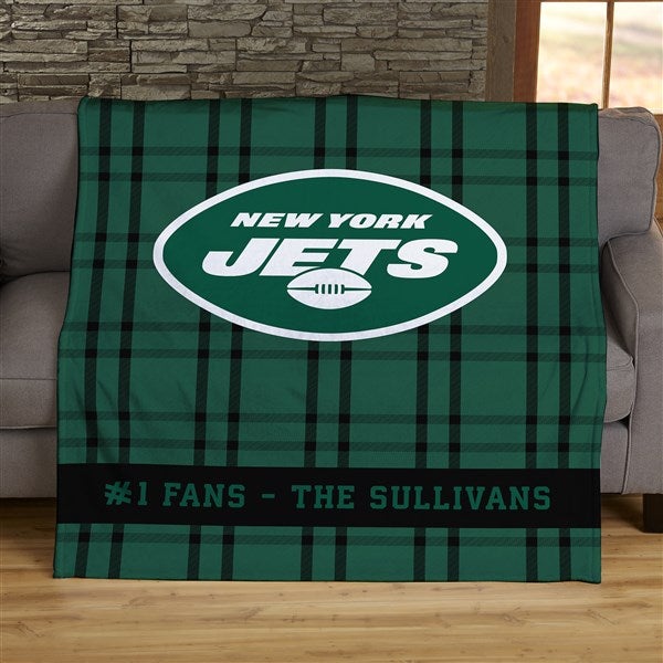 NFL Plaid Pattern New York Jets Personalized Blankets - 44703
