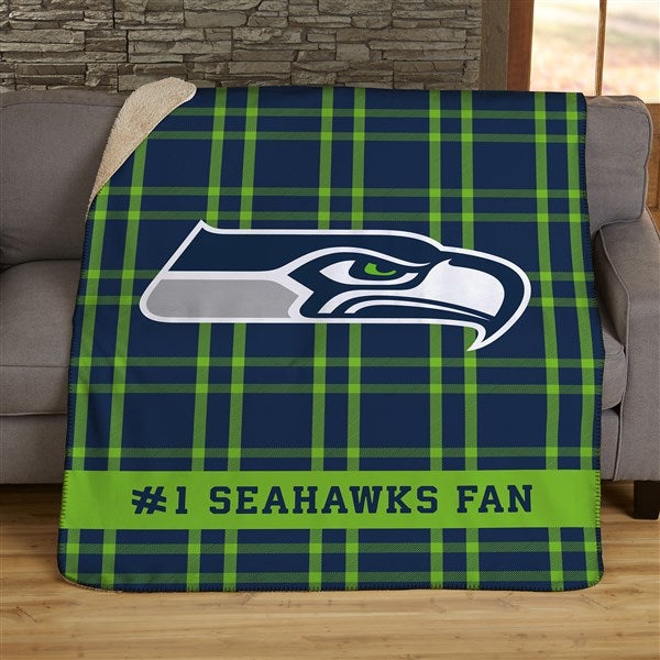 NFL Plaid Pattern Seattle Seahawks Personalized Blankets - 44704