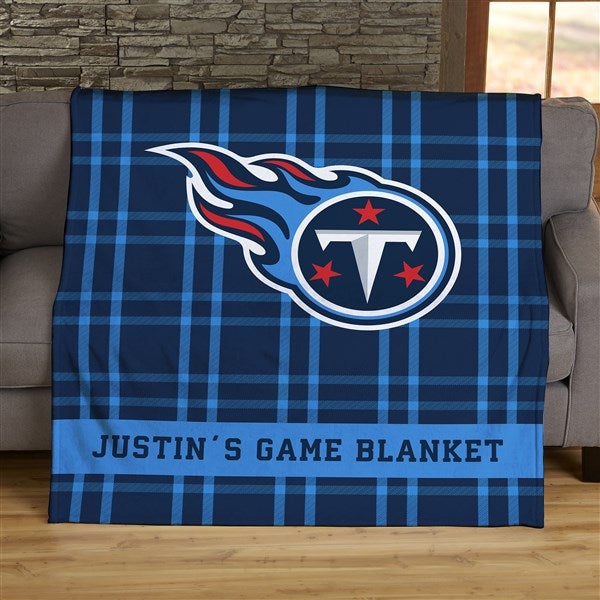 NFL Plaid Pattern Tennessee Titans Personalized Blankets - 44706