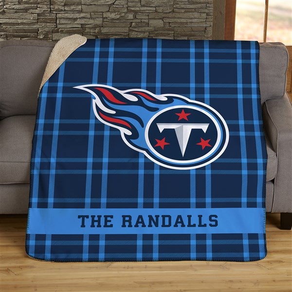 NFL Plaid Pattern Tennessee Titans Personalized Blankets - 44706