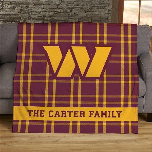 NFL Plaid Pattern Washington Football Team Personalized Blankets - 44707