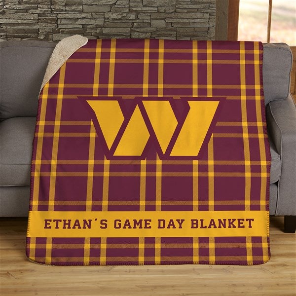 NFL Plaid Pattern Washington Football Team Personalized Blankets - 44707