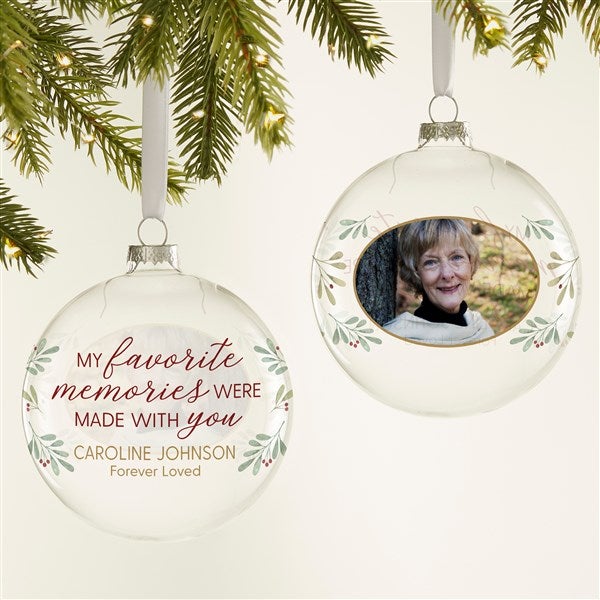 Our Favorite Memories Personalized Photo Glass Bulb Ornament - 44722