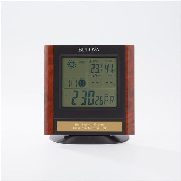 Engraved Bulova Forecaster Milestone Digital Clock
