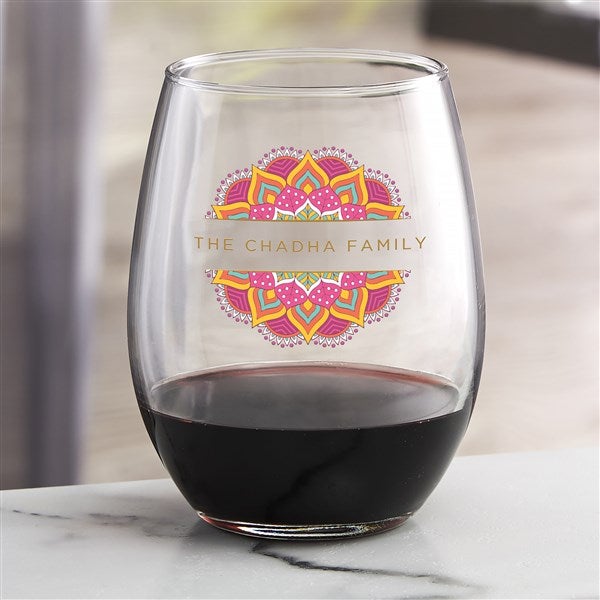 Diwali Personalized Wine Glass Collection - 44740