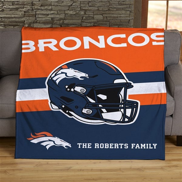 NFL Denver Broncos Helmet Personalized Blankets - 44747