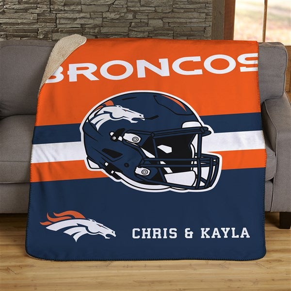 NFL Denver Broncos Helmet Personalized Blankets - 44747