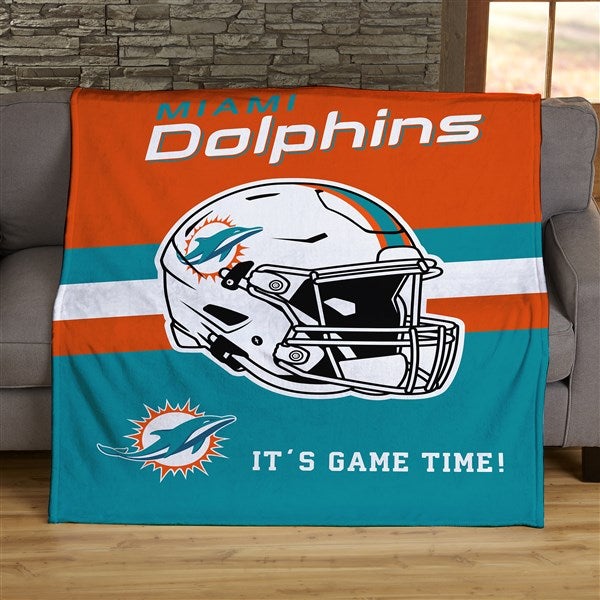 NFL Miami Dolphins Helmet Personalized Blankets