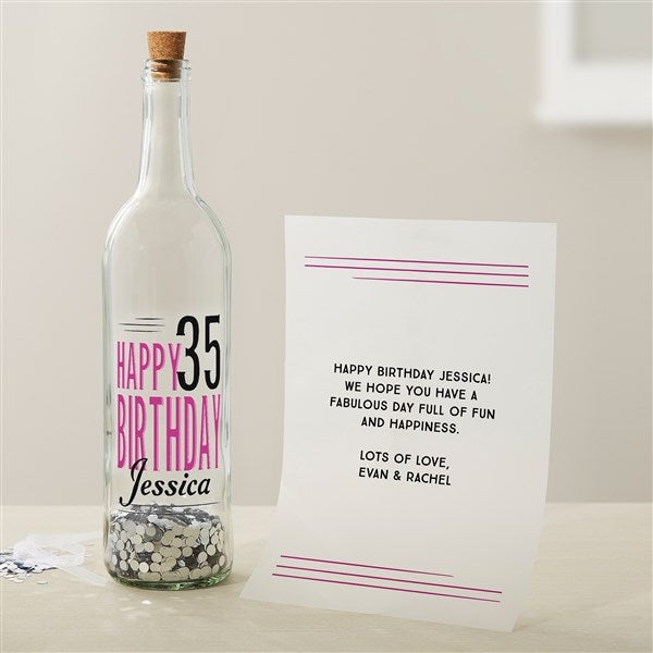 Vintage Birthday Personalized Letter In A Bottle  - 44821
