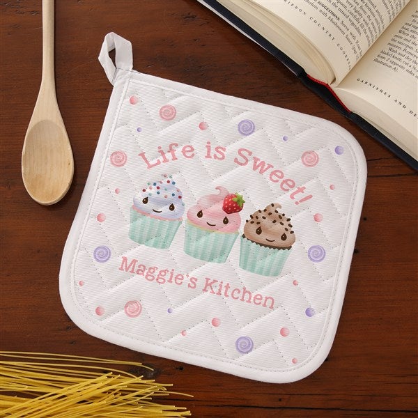 Life is Sweet Precious Moments® Personalized Potholders  - 44850