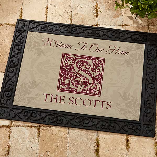 Personalized Door Mat - Family is Forever with Monogram - 4489