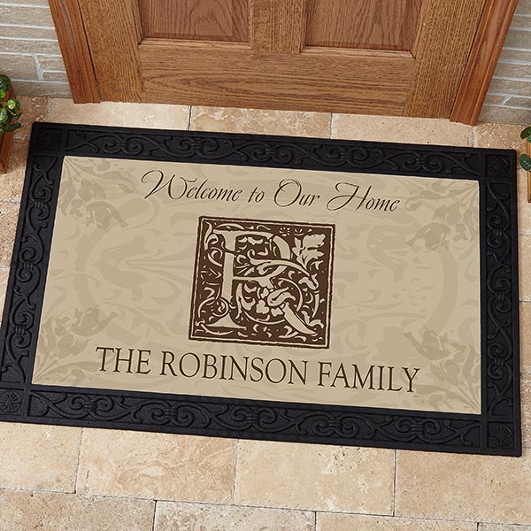 Personalized Door Mat - Family is Forever with Monogram - 4489