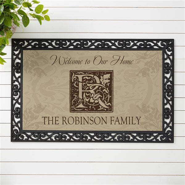 Personalized Door Mat - Family is Forever with Monogram - 4489