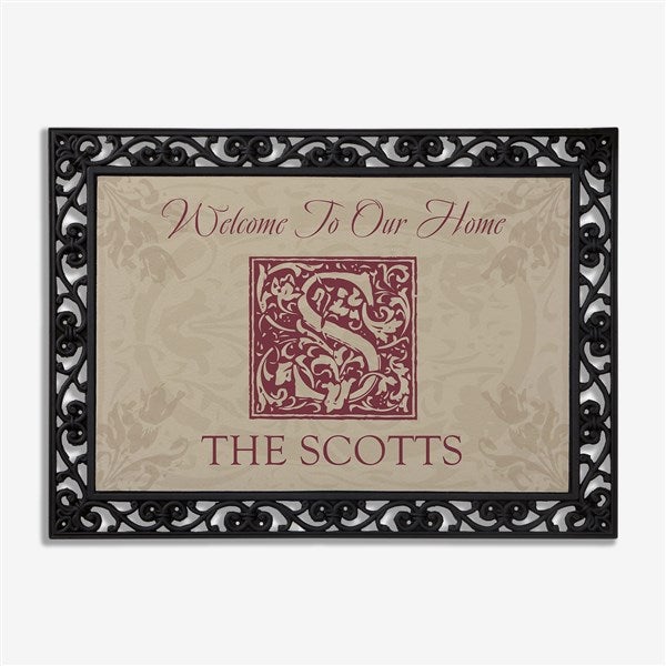 Personalized Door Mat - Family is Forever with Monogram - 4489