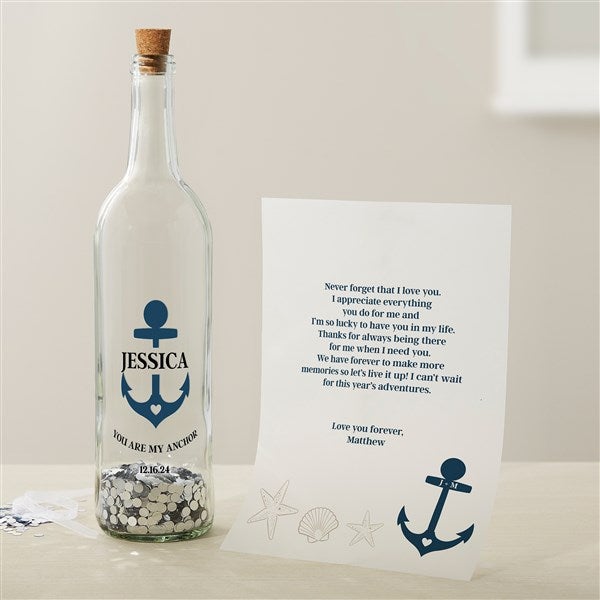 You Are My Anchor Personalized Letter In A Bottle