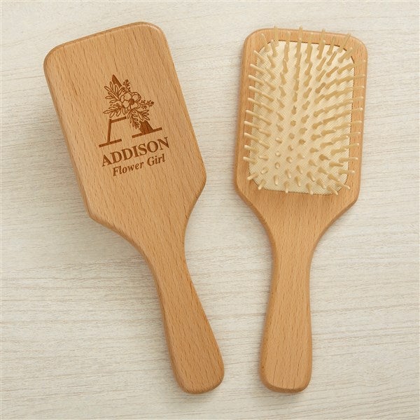 Floral Bridesmaid Engraved Wood Beauty Accessories - 44945