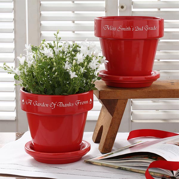 Personalized Teacher's Flower Pots - 4498