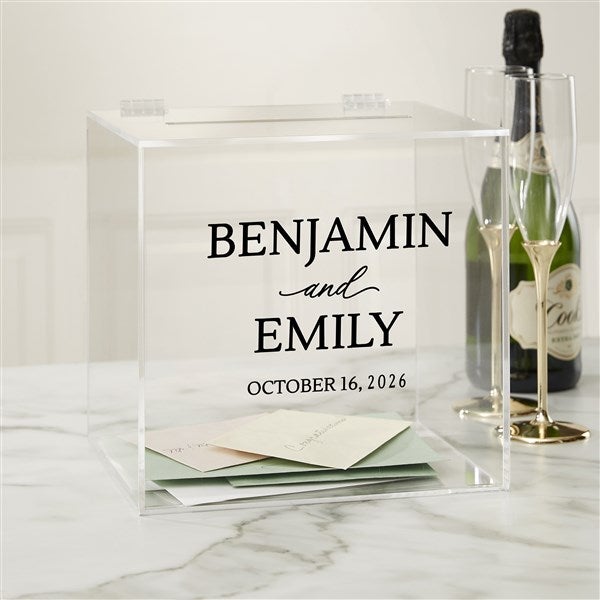 Initial Card Box Ever After Elegance Personalized Acrylic Card Box