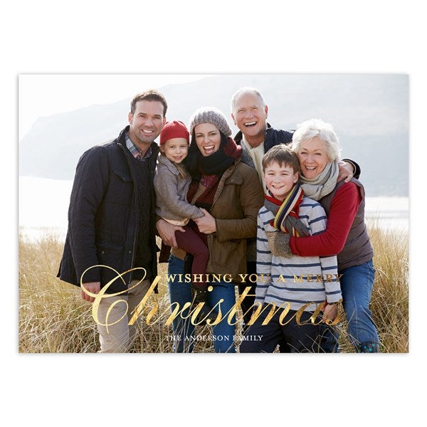 Traditional Christmas Foil Christmas Photocard - 45008D