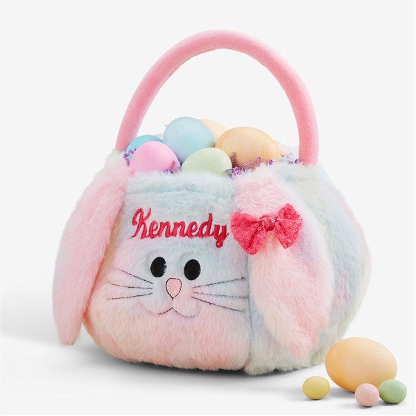 Rainbow Bunny Embroidered Easter Treat Bag - 45034