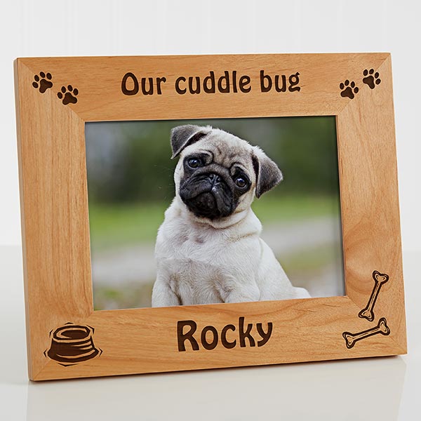 Personalized Wood Picture Frame - Puppy Design - 4515