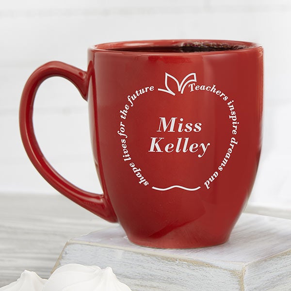 Inspiring Dreams Personalized 16 Oz Teacher Mug Red Teacher Gifts