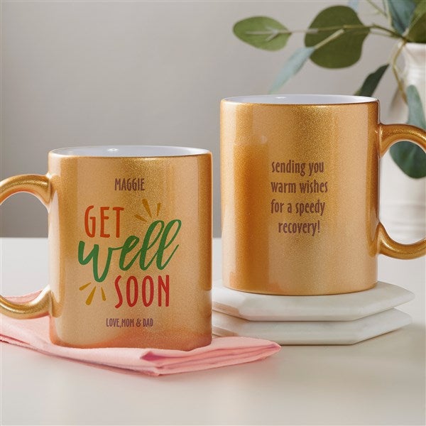 Get Well Personalized 11 oz. Glitter Coffee Mug - 45199