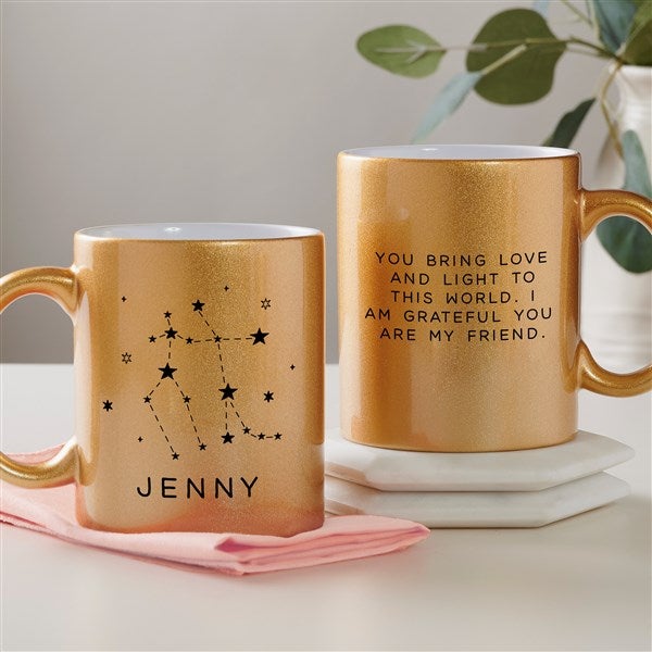 Zodiac Constellations Personalized 11 oz. Glitter Coffee Mug - 45202