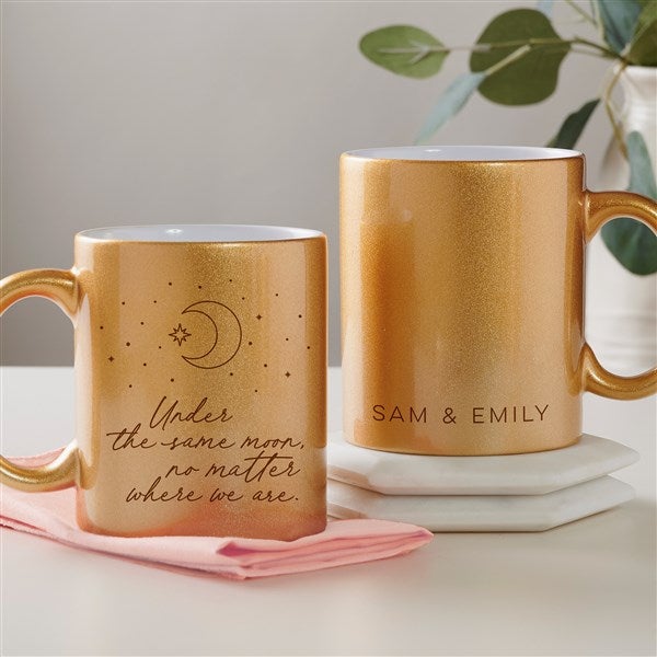 Under The Same Moon Personalized 11 oz. Glitter Coffee Mug  - 45205