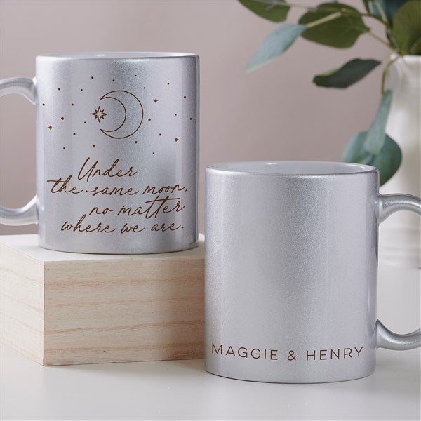 Under The Same Moon Personalized 11 oz. Glitter Coffee Mug  - 45205