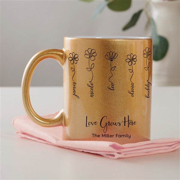 Garden of Love Personalized Glitter Coffee Mugs - 45206