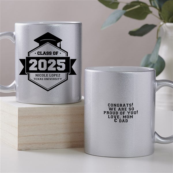 Graduation Class Of Personalized Glitter Coffee Mug  - 45208