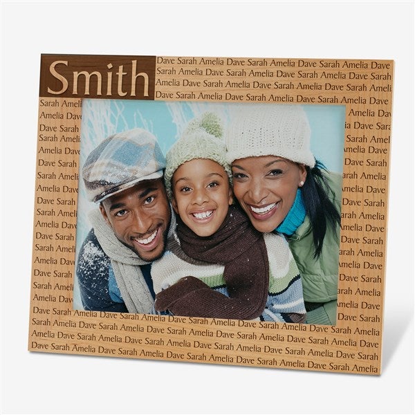 Personalized Family Name Wood Picture Frames - Engraved Free - 4523
