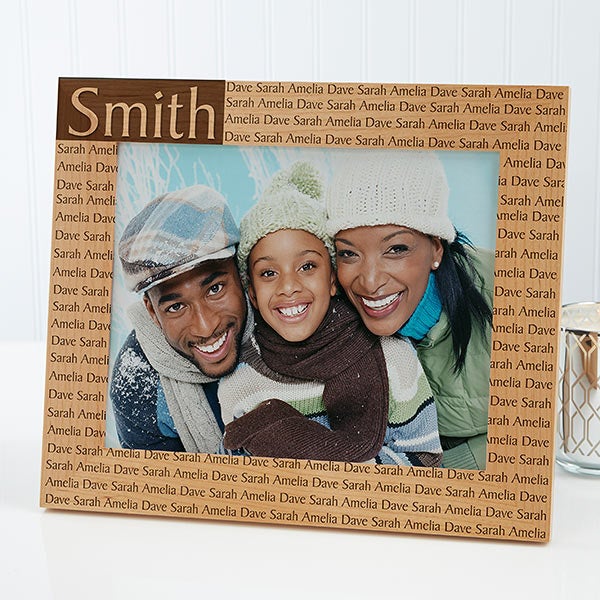 Personalized Family Name Wood Picture Frames - Engraved Free - 4523