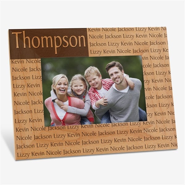 Personalized Family Name Wood Picture Frames - Engraved Free - 4523