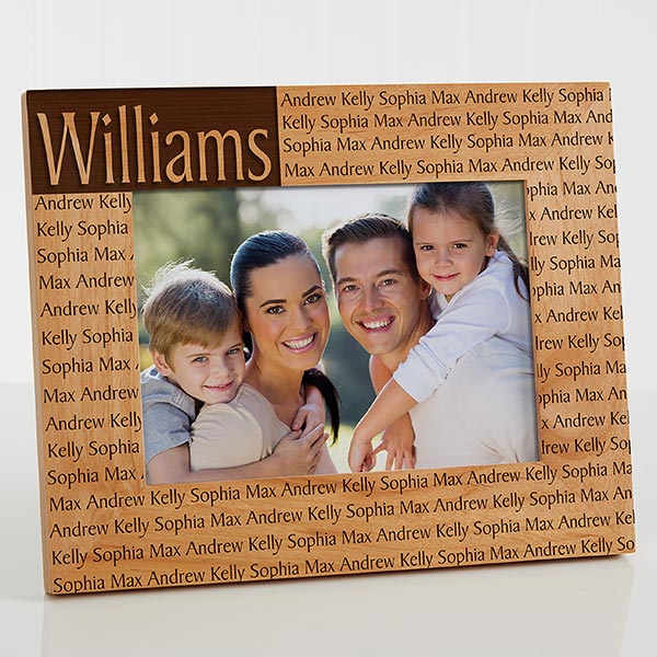 Personalized Family Name Wood Picture Frames - Engraved Free - 4523