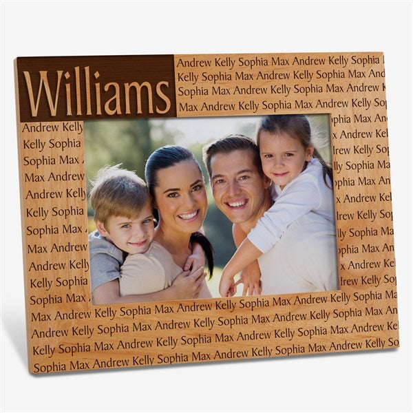 Personalized Family Name Wood Picture Frames - Engraved Free - 4523
